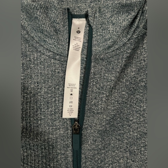 Lululemon Engineered Warmth Half-Zip Green Jasper Size 8 - Picture 5 of 5